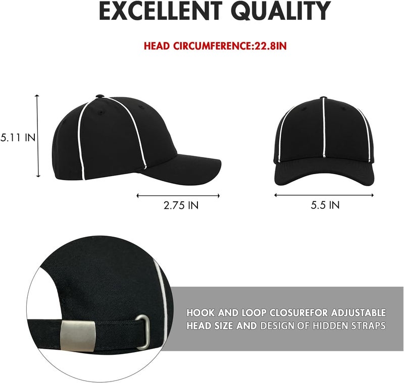 redgino Store 4Pcs Referee Hat Adjustable Official White Stripes Referee Cap,Stainless Steel Whistle and Yellow & Red Penalty Flag Ref Gear Accessories Great for Football Rugby Umpire Judges & Linesman Uniforms - Image 2
